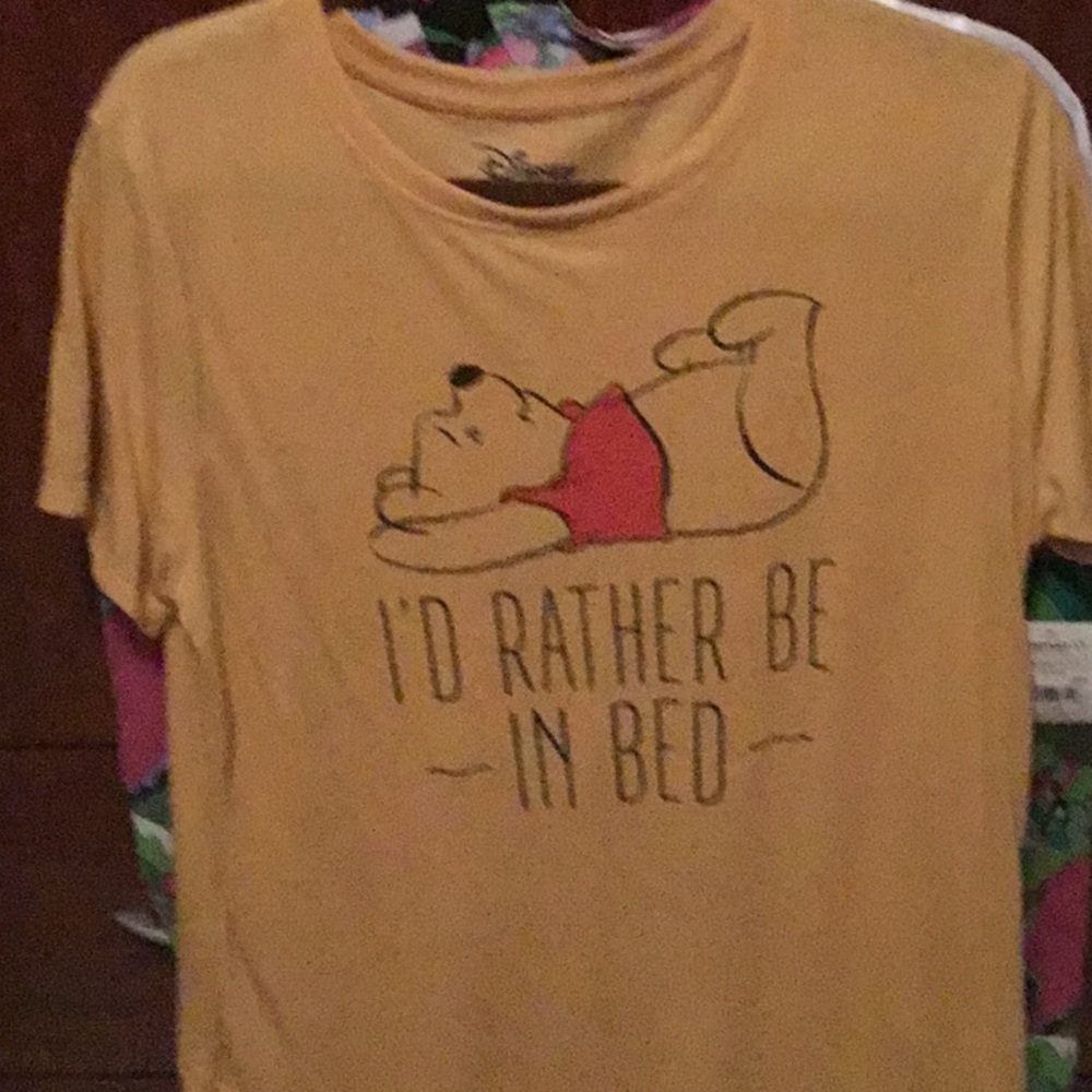 Disney Yellow Winnie the Pooh Tee with Red Shirt Graphic